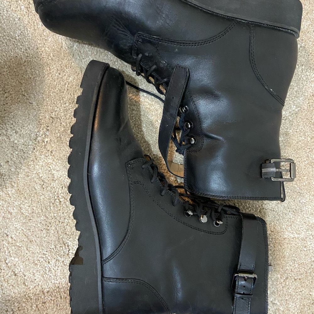 Black combat boots